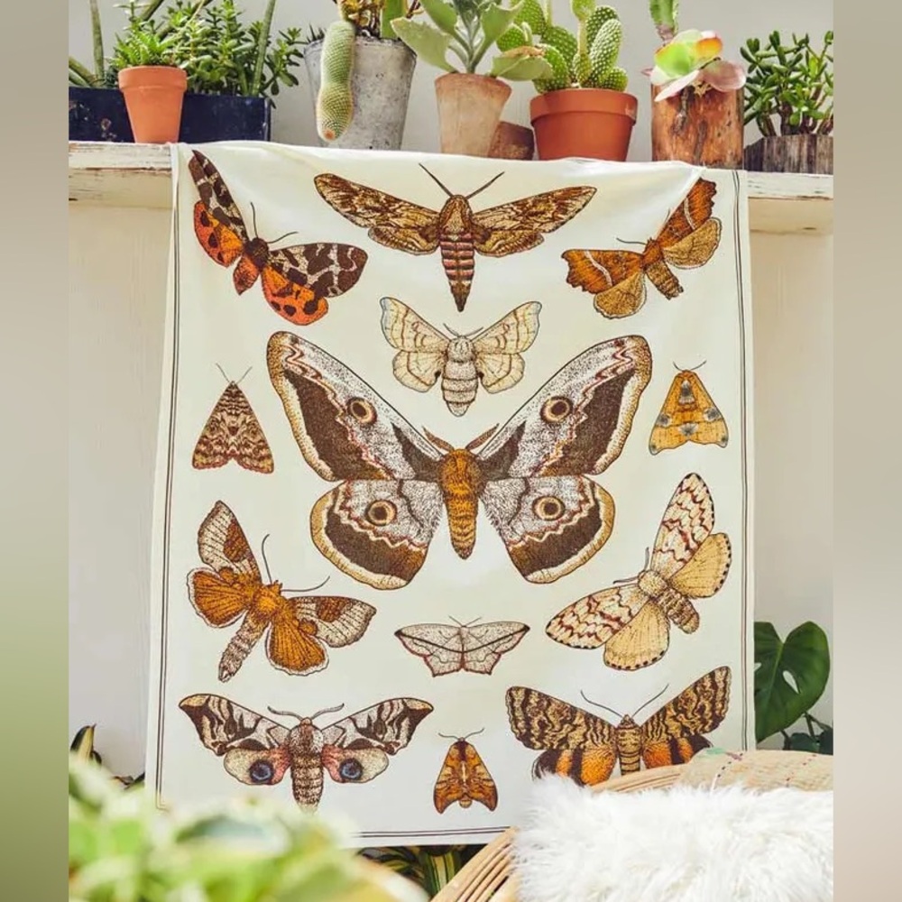 Butterfly and Moth Print Tapestry